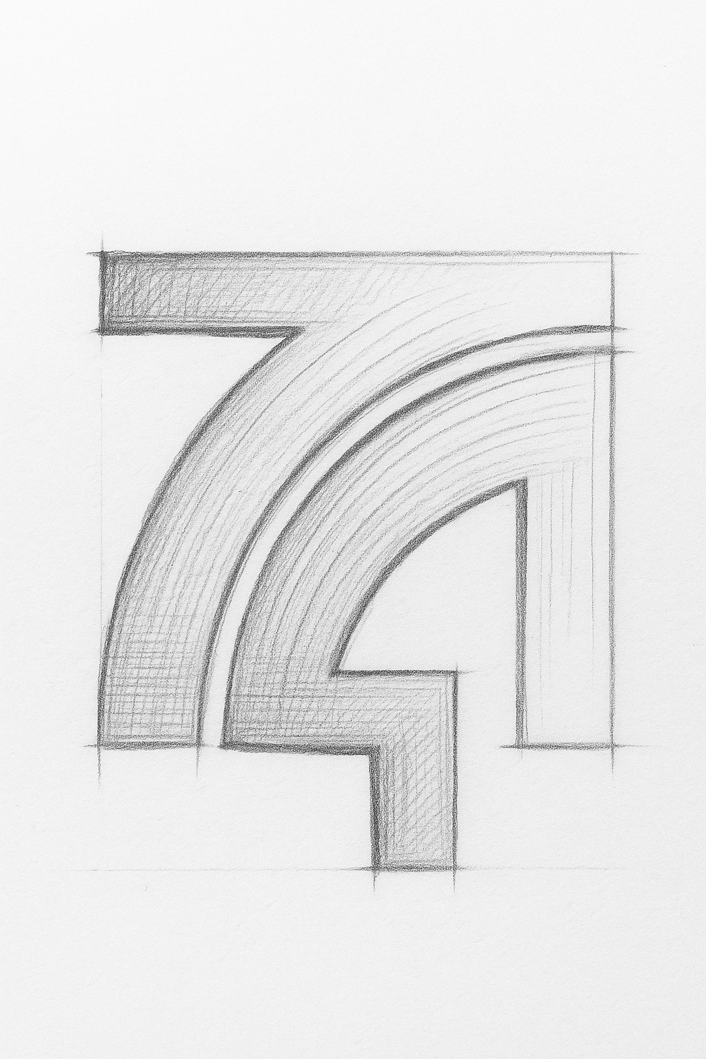 Logo tasarımı ilk eskiz örneği, kurşun kalemle çizilmiş taslak