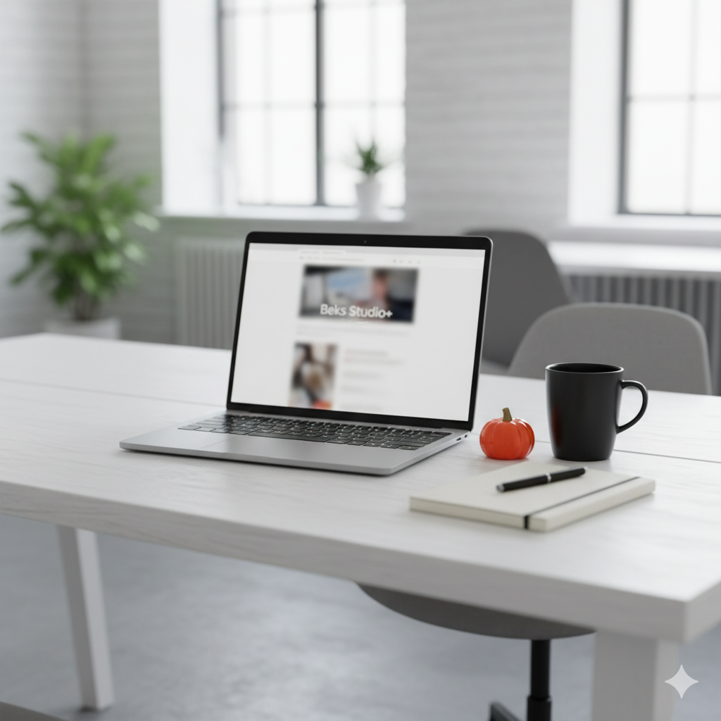 Ofis masasında küçük balkabağı