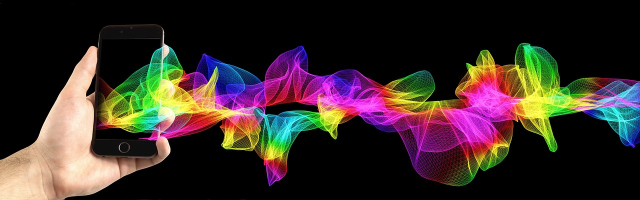 mobile phone, smartphone, hand, particles, waves, colorful, lines, pattern, abstract, design, interference, lights, banner, communication, mobile phone, smartphone, abstract, abstract, design, banner, banner, banner, banner, banner, communication